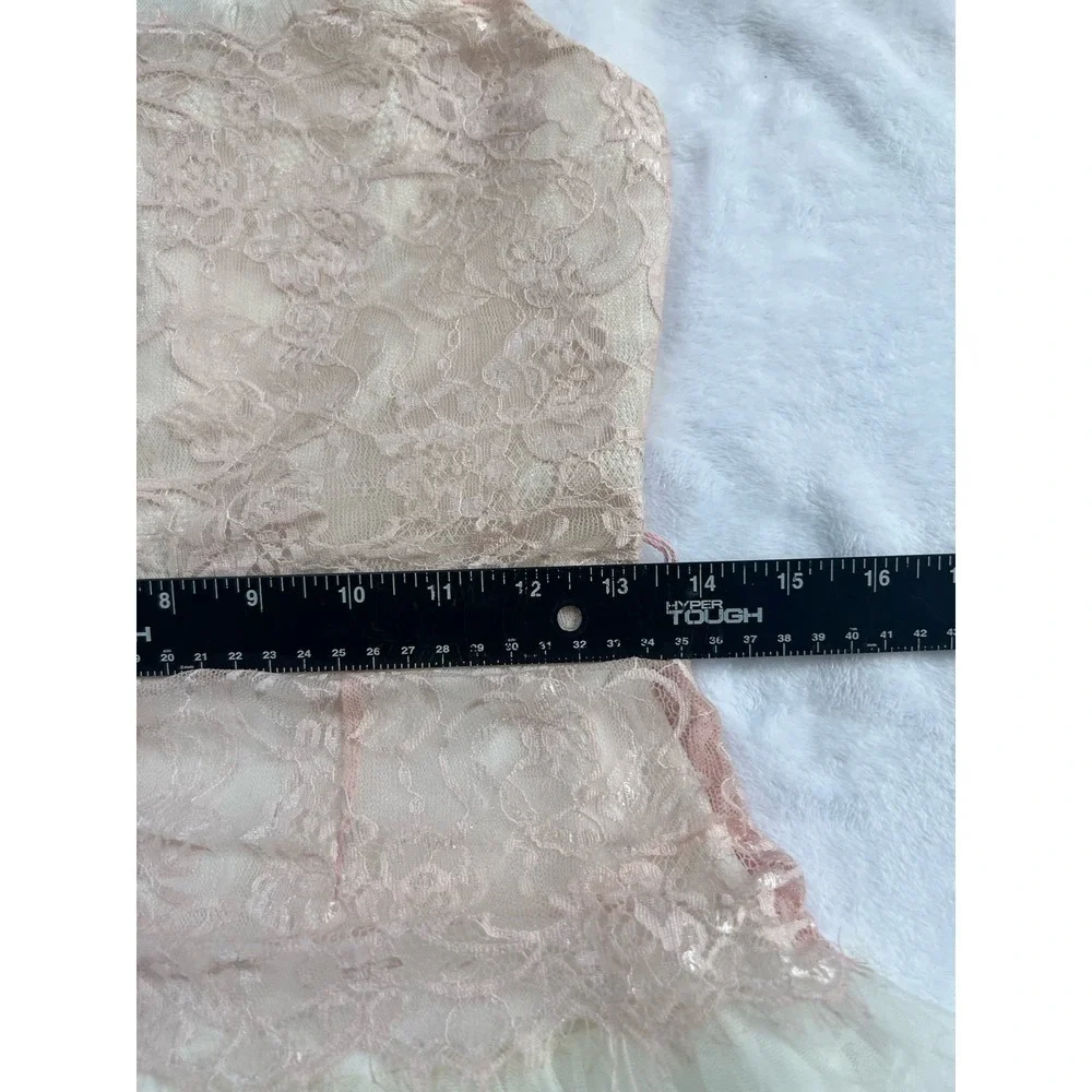 Chantilly Place Girls Size 14 Dress Pink Lace Drop Waist Tulle Formal Pageant